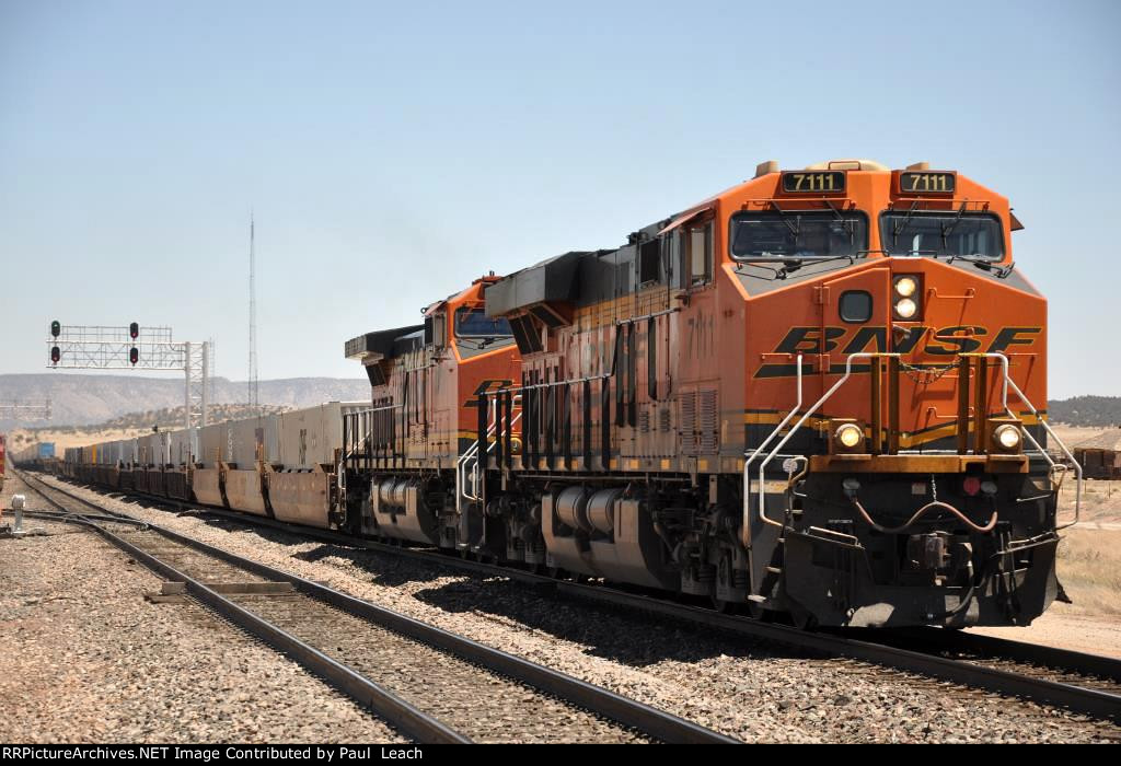 Westbound intermodal with single stacks